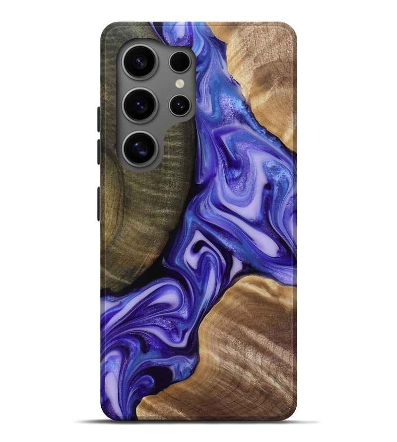 Galaxy S25 Ultra Wood Live Edge Phone Case - Mike (Purple, 818256)