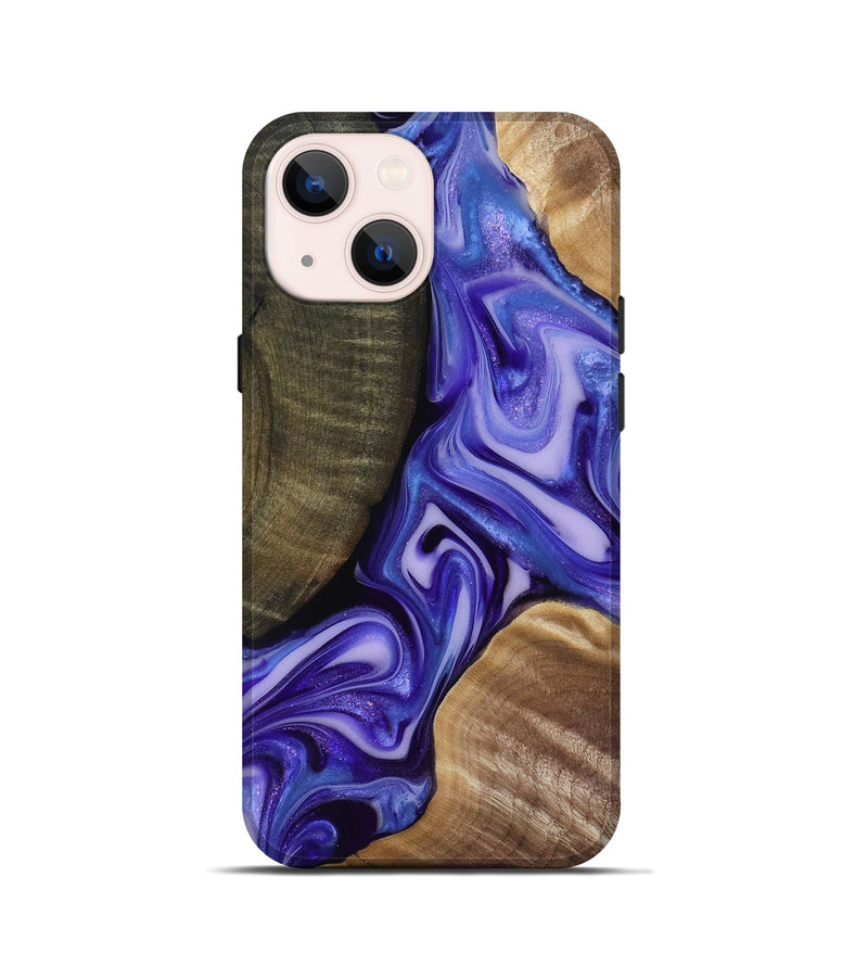 iPhone 13 mini Wood Live Edge Phone Case - Mike (Purple, 818256)