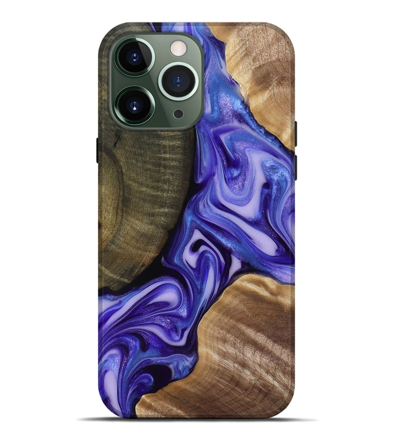 iPhone 13 Pro Max Wood Live Edge Phone Case - Mike (Purple, 818256)