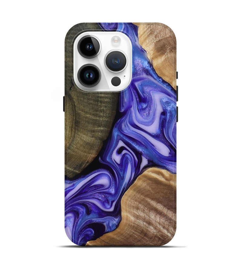 iPhone 15 Pro Wood Live Edge Phone Case - Mike (Purple, 818256)
