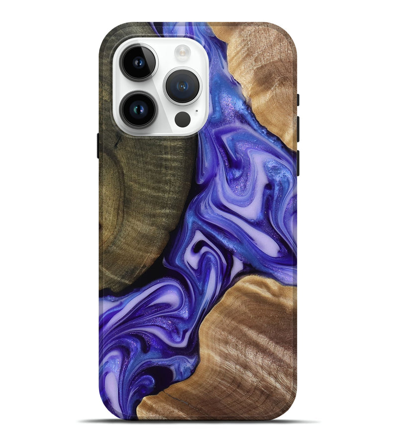 iPhone 15 Pro Max Wood Live Edge Phone Case - Mike (Purple, 818256)