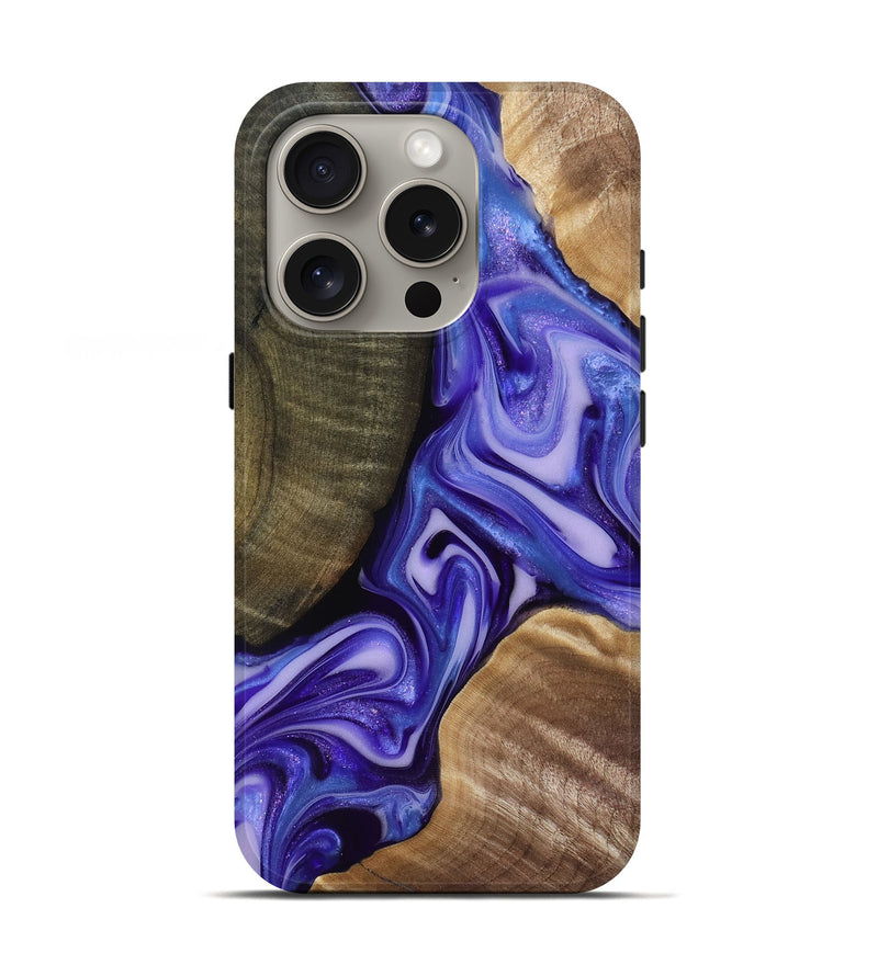 iPhone 16 Pro Wood Live Edge Phone Case - Mike (Purple, 818256)