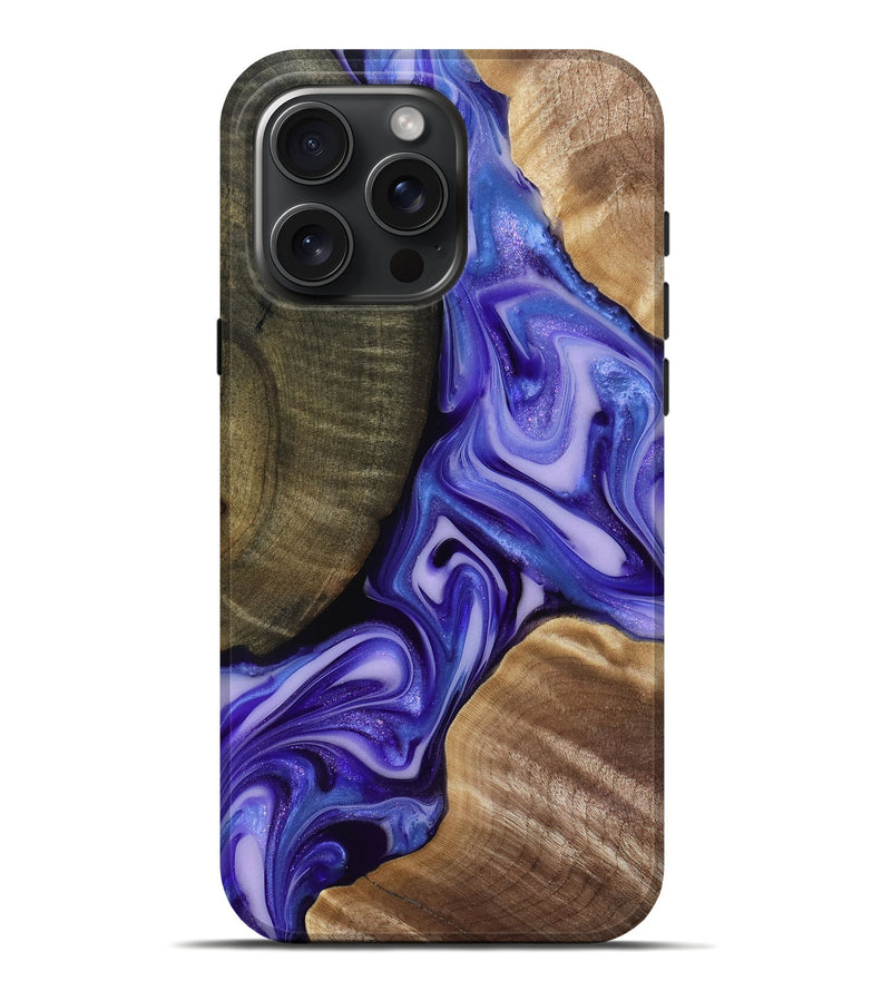 iPhone 16 Pro Max Wood Live Edge Phone Case - Mike (Purple, 818256)