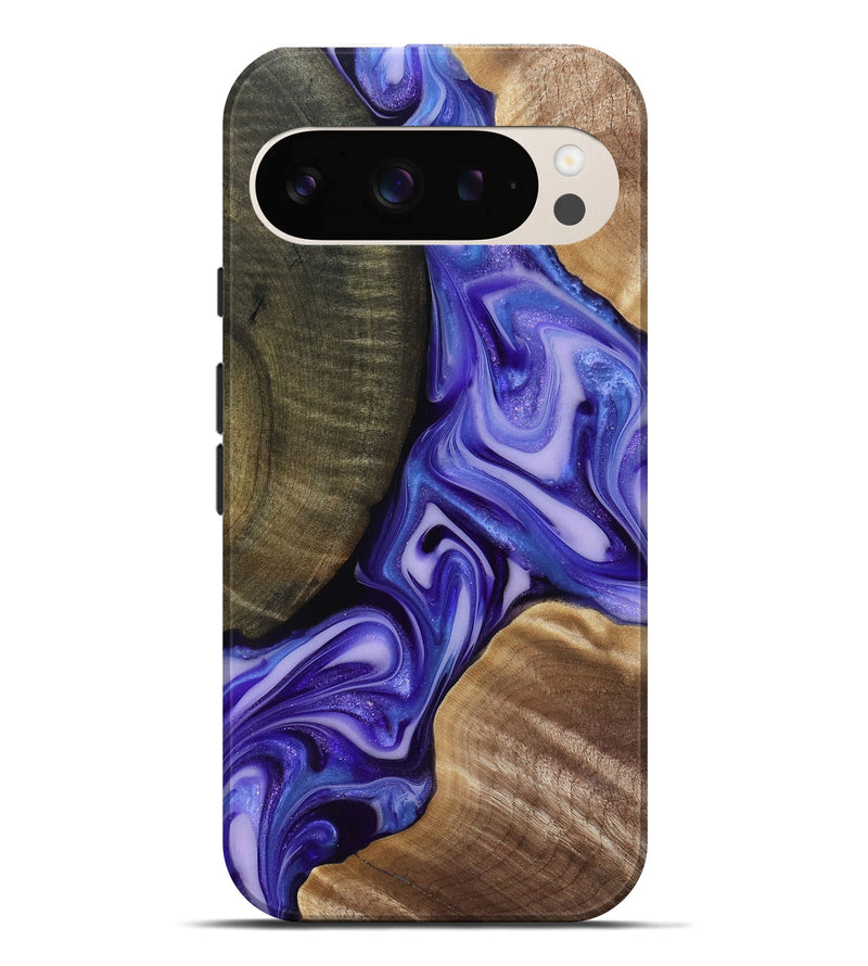 Pixel 9 Pro XL Wood Live Edge Phone Case - Mike (Purple, 818256)