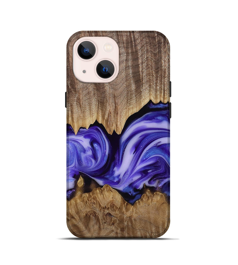 iPhone 13 mini Wood Live Edge Phone Case - Willa (Purple, 818260)