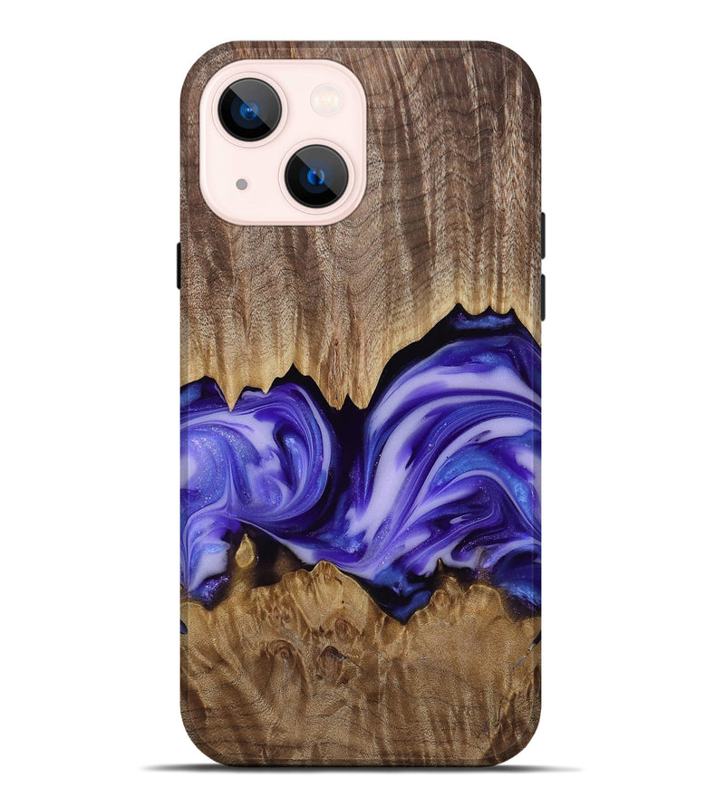 iPhone 14 Plus Wood Live Edge Phone Case - Willa (Purple, 818260)