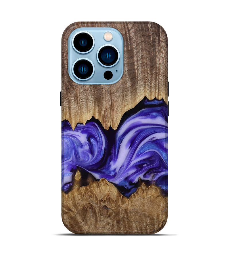 iPhone 14 Pro Wood Live Edge Phone Case - Willa (Purple, 818260)