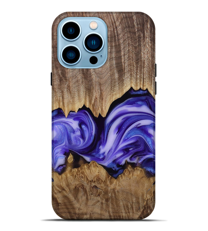 iPhone 14 Pro Max Wood Live Edge Phone Case - Willa (Purple, 818260)