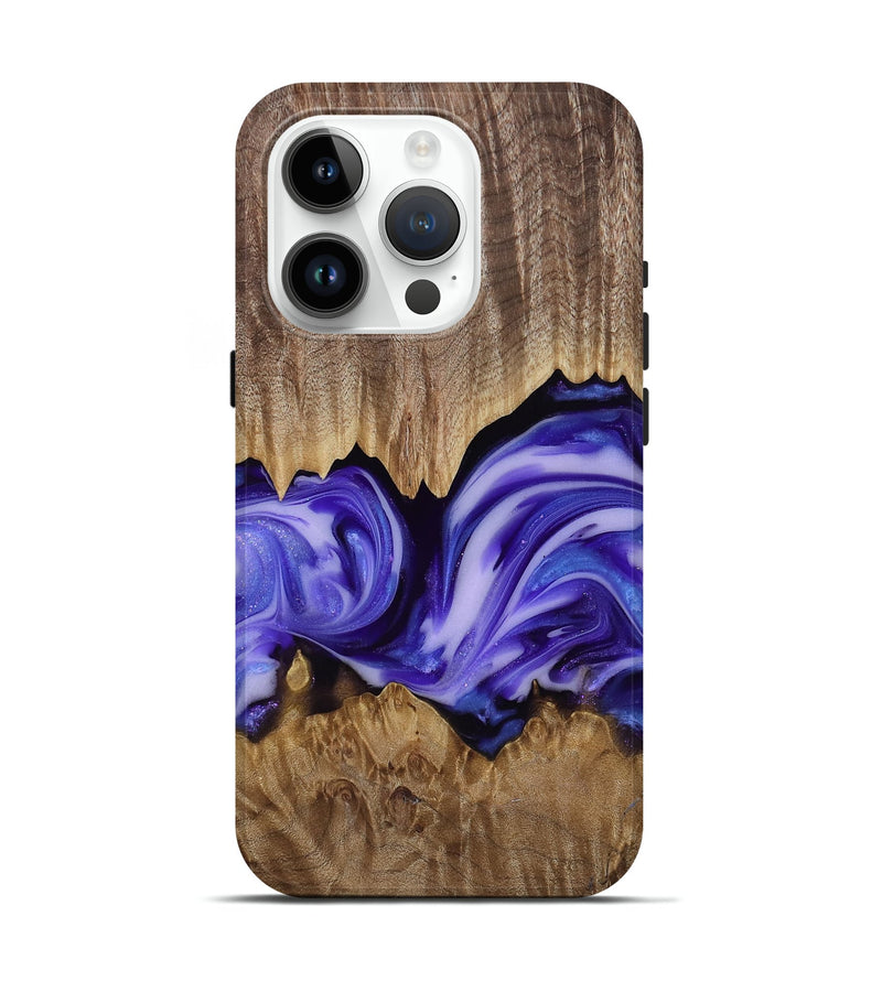 iPhone 15 Pro Wood Live Edge Phone Case - Willa (Purple, 818260)