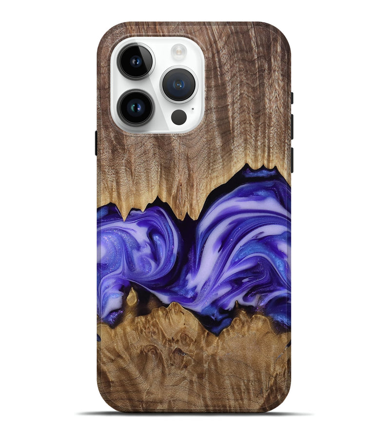 iPhone 15 Pro Max Wood Live Edge Phone Case - Willa (Purple, 818260)