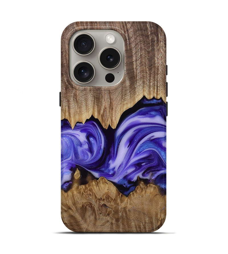 iPhone 16 Pro Wood Live Edge Phone Case - Willa (Purple, 818260)