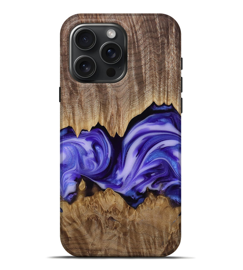 iPhone 16 Pro Max Wood Live Edge Phone Case - Willa (Purple, 818260)