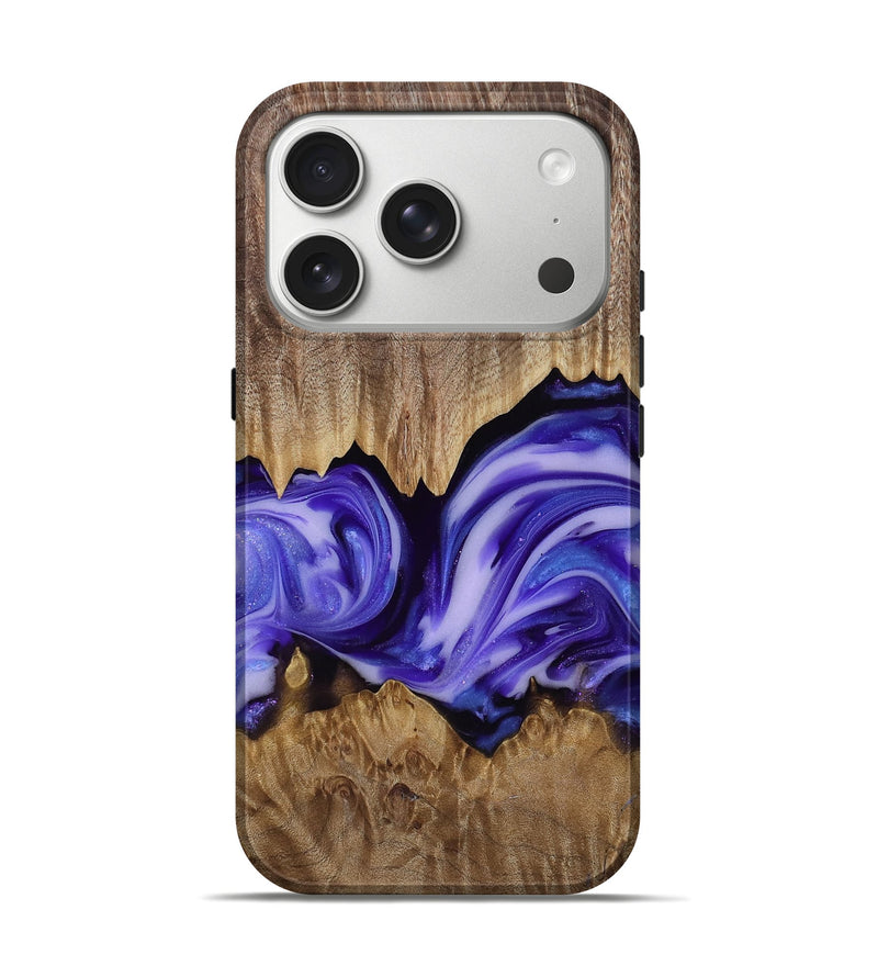 iPhone 17 Pro Wood Live Edge Phone Case - Willa (Purple, 818260)