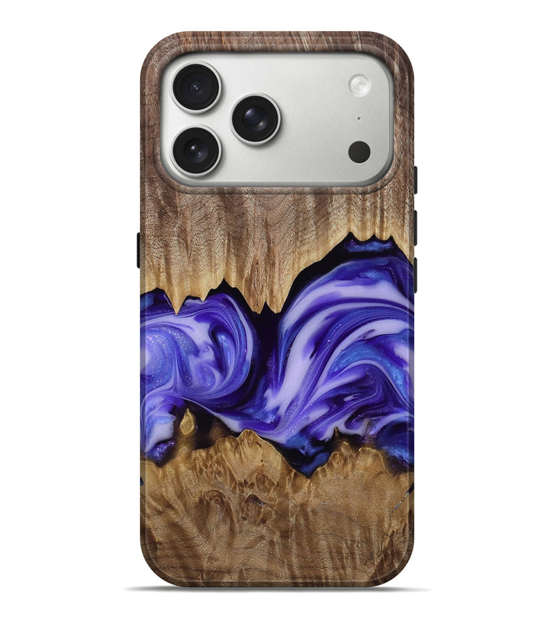 iPhone 17 Pro Max Wood Live Edge Phone Case - Willa (Purple, 818260)