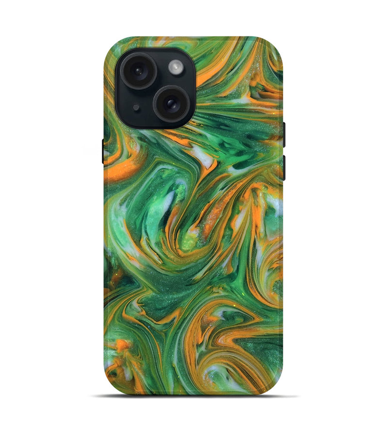iPhone 15 ResinArt Live Edge Phone Case - Abbie (Neon, 818266)