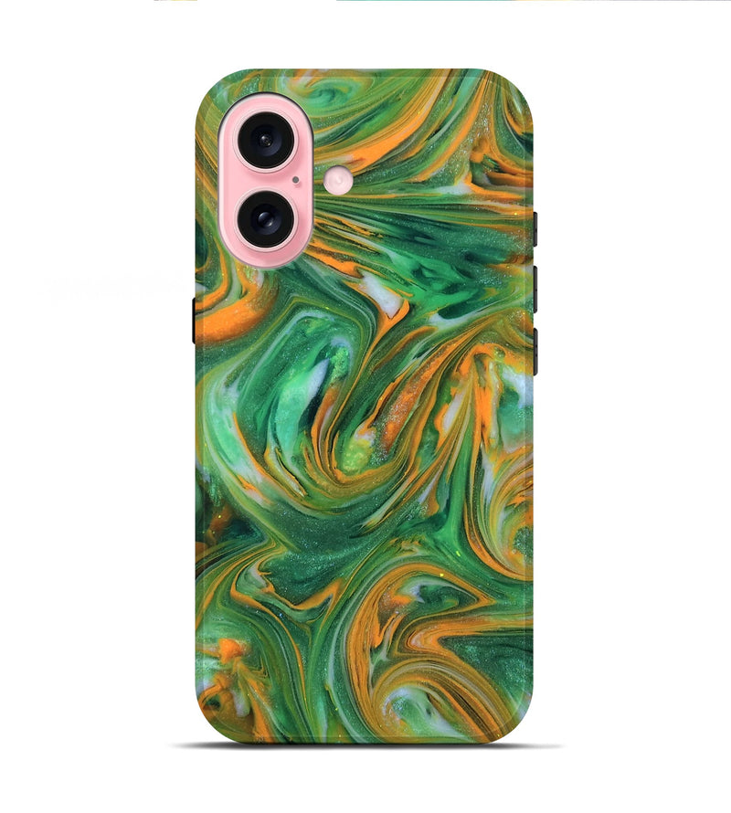 iPhone 16 ResinArt Live Edge Phone Case - Abbie (Neon, 818266)