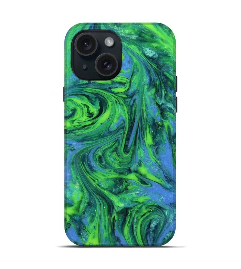 iPhone 15 ResinArt Live Edge Phone Case - Merrill (Neon, 818270)