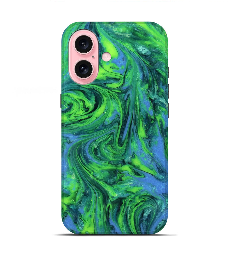 iPhone 16 ResinArt Live Edge Phone Case - Merrill (Neon, 818270)