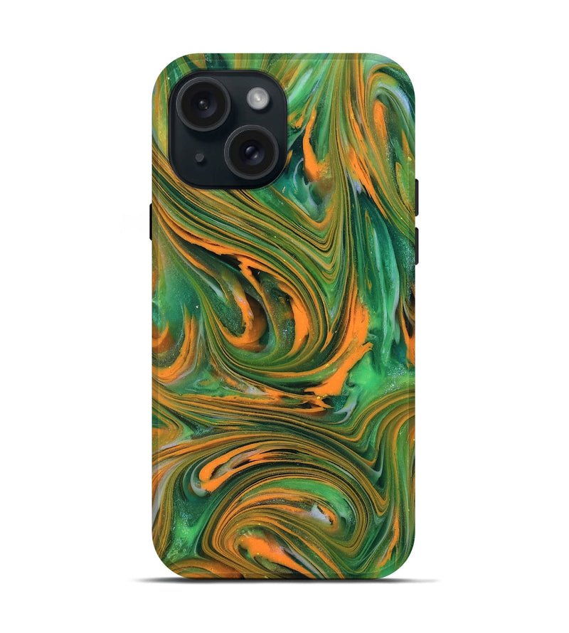 iPhone 15 ResinArt Live Edge Phone Case - Kinley (Neon, 818272)