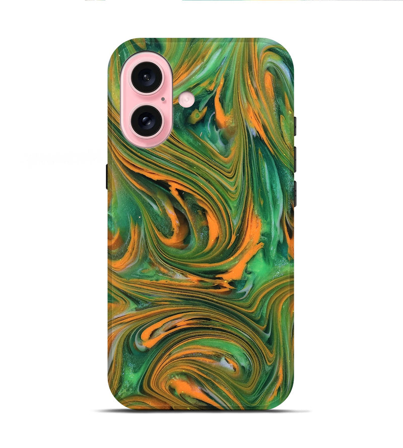 iPhone 16 ResinArt Live Edge Phone Case - Kinley (Neon, 818272)