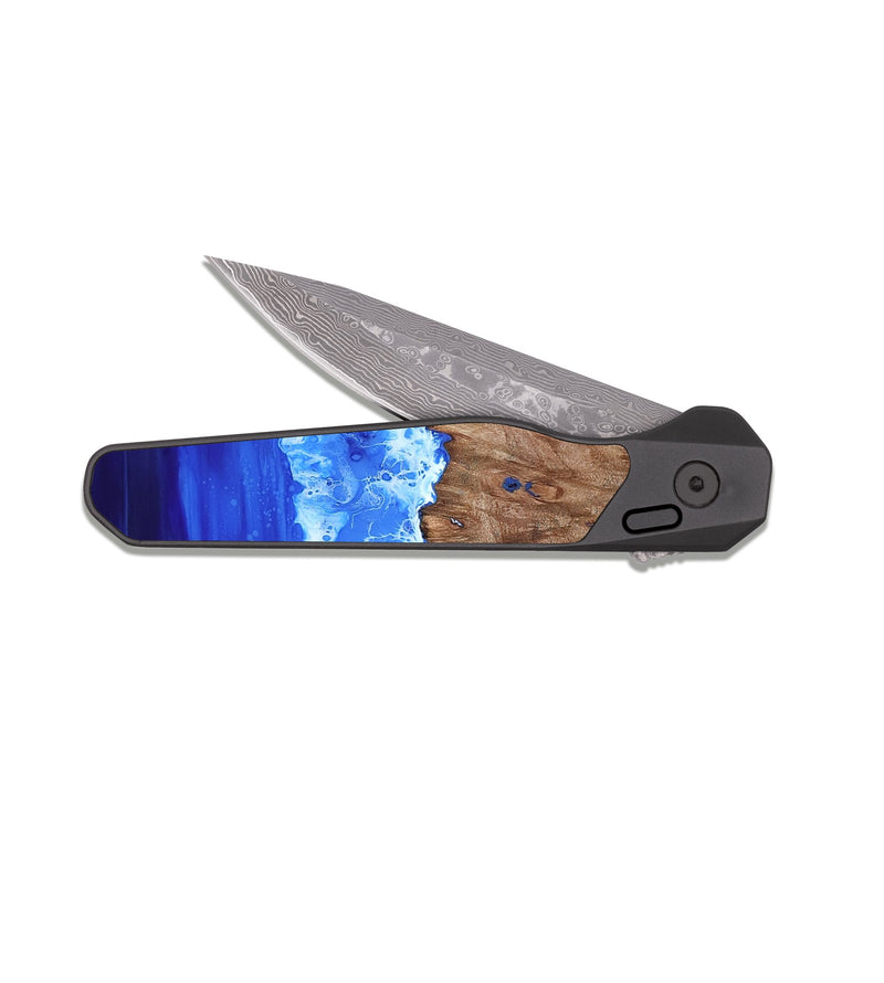 EDC Dark Damascus Wood Pocket Knife - Dayami (Coastal, 818280)