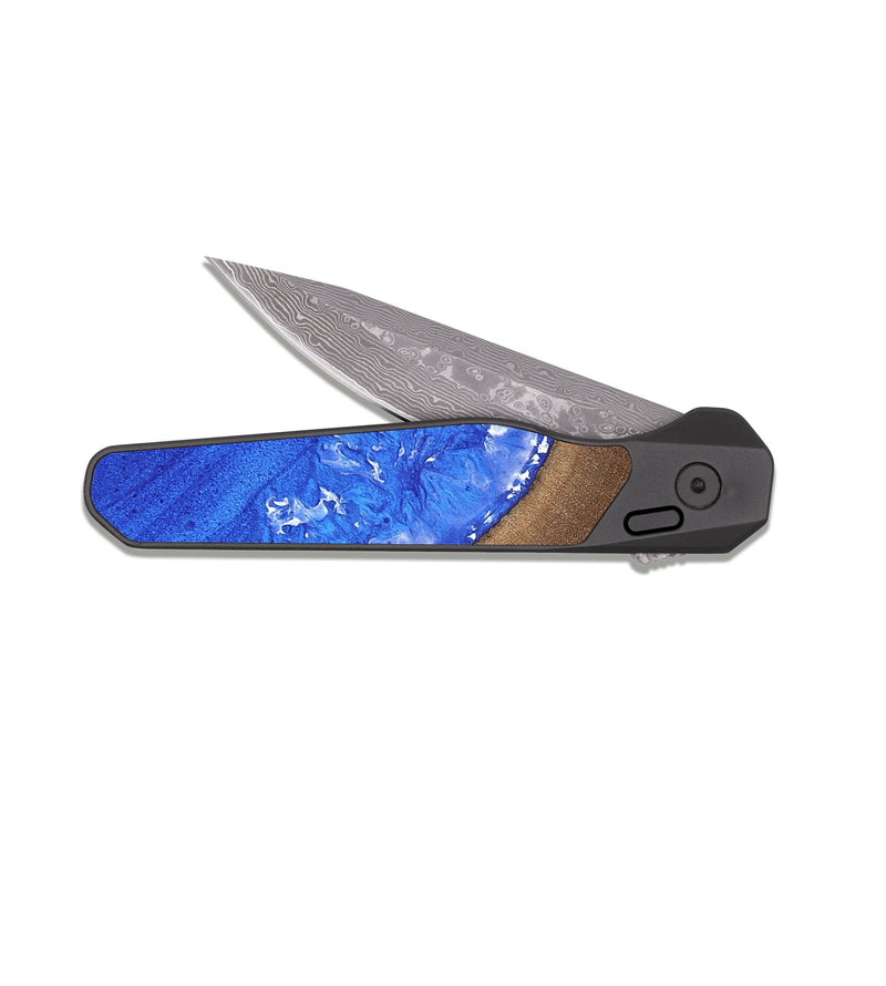 EDC Dark Damascus Wood Pocket Knife - Lorelai (Coastal, 818284)