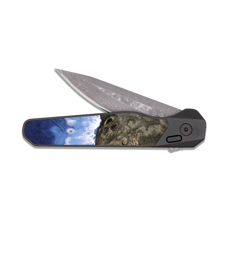 EDC Dark Damascus Wood Pocket Knife - Cami (Coastal, 818288)