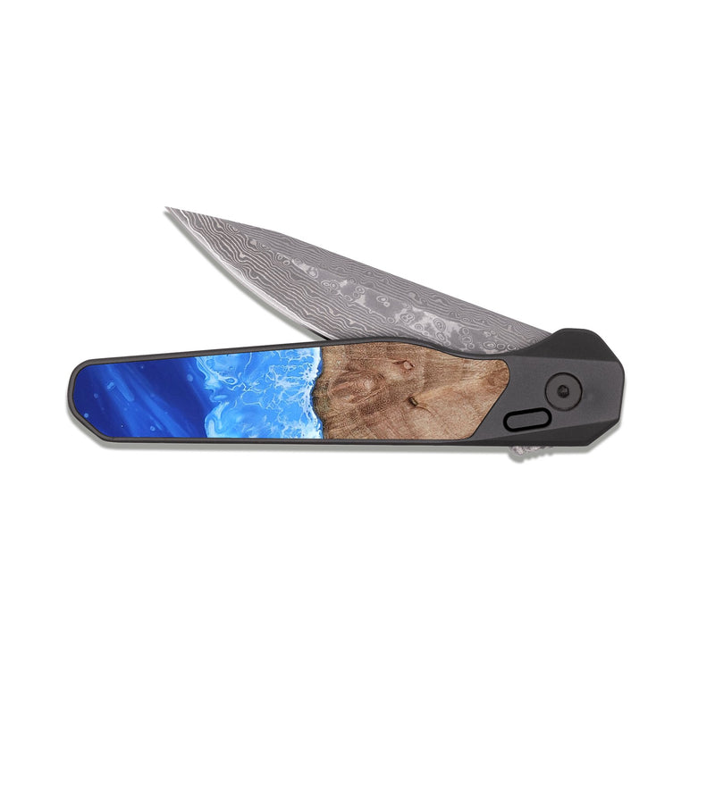 EDC Dark Damascus Wood Pocket Knife - Titan (Coastal, 818296)