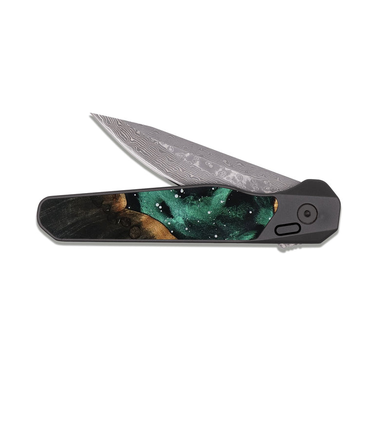 EDC Dark Damascus Wood Pocket Knife - Twila (Cosmos, 818299)