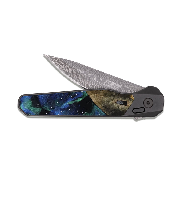 EDC Dark Damascus Wood Pocket Knife - Weston (Cosmos, 818300)