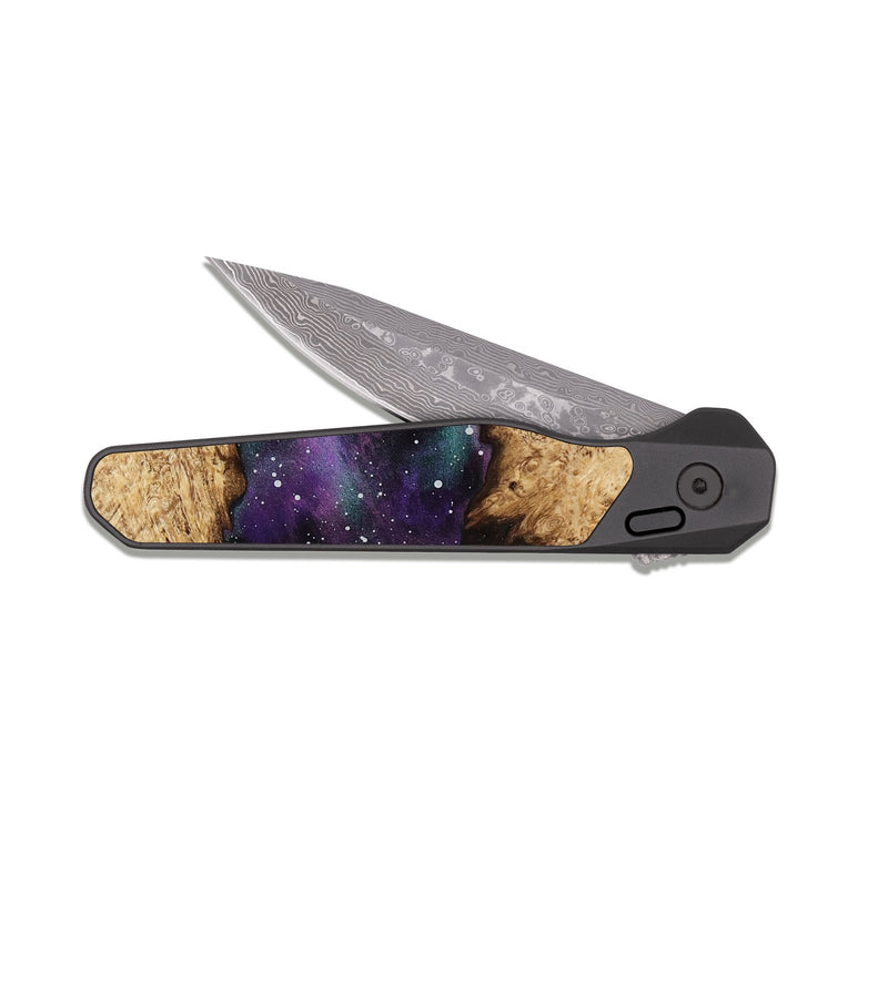 EDC Dark Damascus Wood Pocket Knife - Osiris (Cosmos, 818306)
