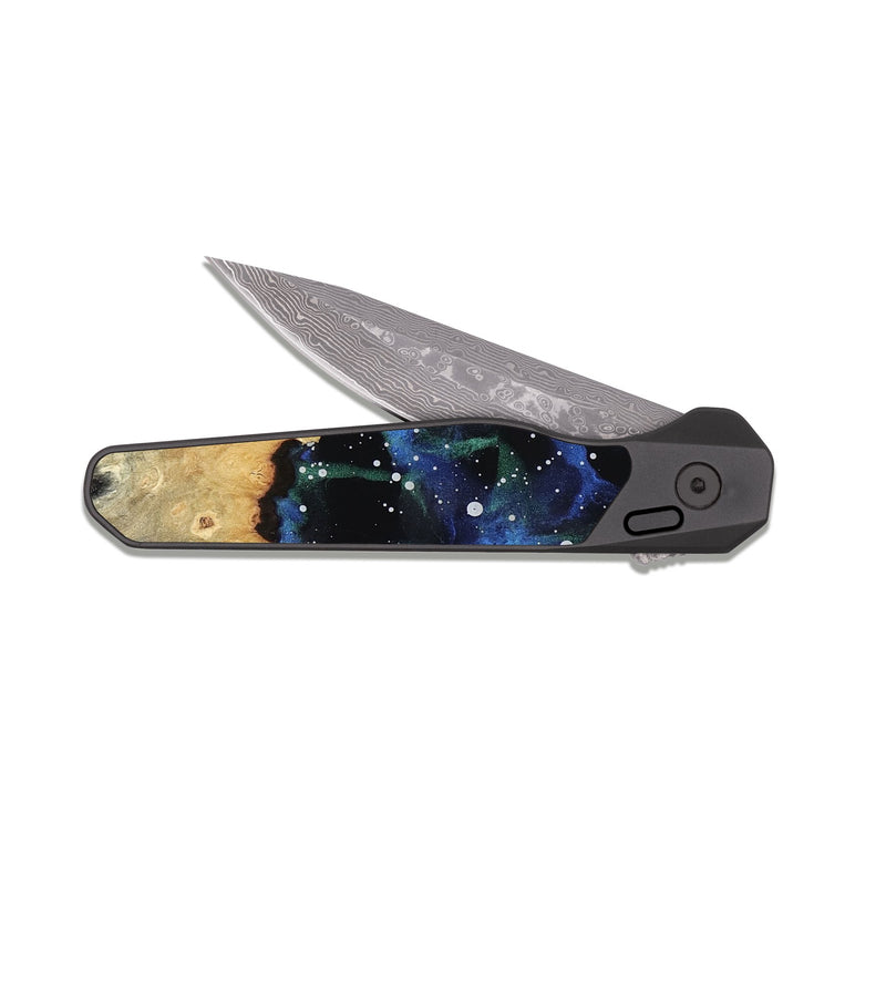 EDC Dark Damascus Wood Pocket Knife - Brian (Cosmos, 818316)