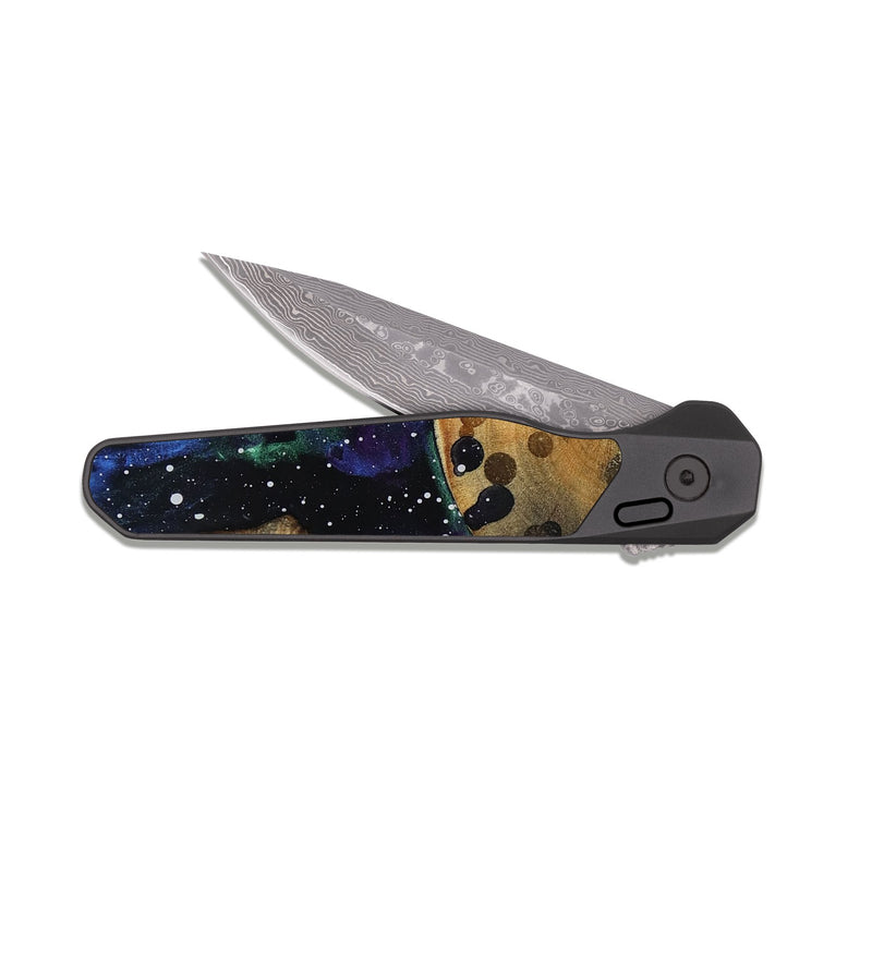 EDC Dark Damascus Wood Pocket Knife - Tamra (Cosmos, 818318)