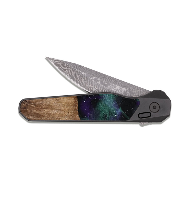 EDC Dark Damascus Wood Pocket Knife - Boyd (Cosmos, 818325)