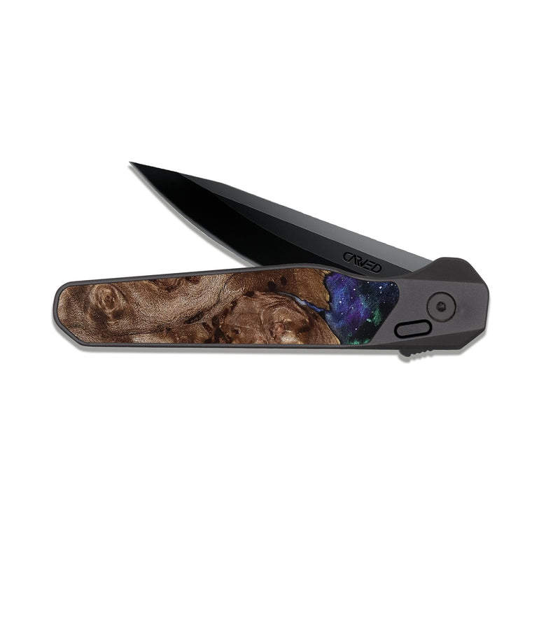 EDC Dark Slate Wood Pocket Knife - Shanae (Cosmos, 818358)