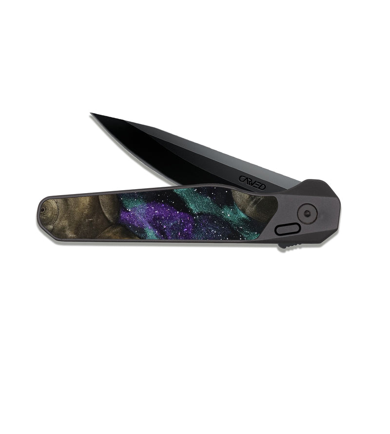 EDC Dark Slate Wood Pocket Knife - Tristin (Cosmos, 818368)