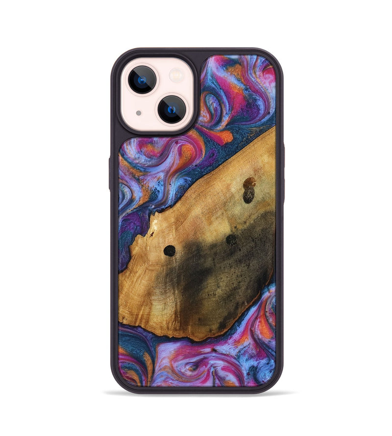 iPhone 14 Wood Phone Case - Tamia (Blue, 818370)