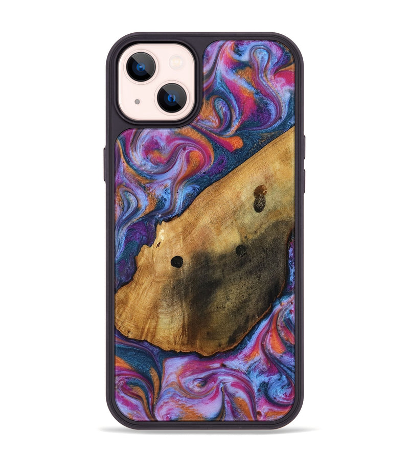 iPhone 14 Plus Wood Phone Case - Tamia (Blue, 818370)