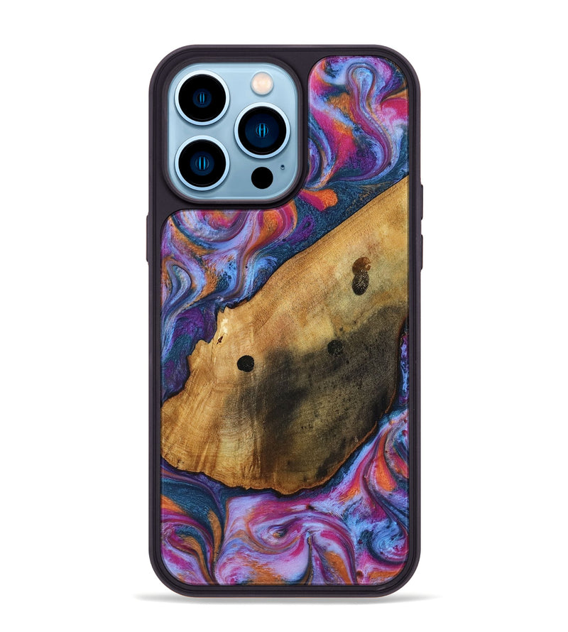 iPhone 14 Pro Max Wood Phone Case - Tamia (Blue, 818370)