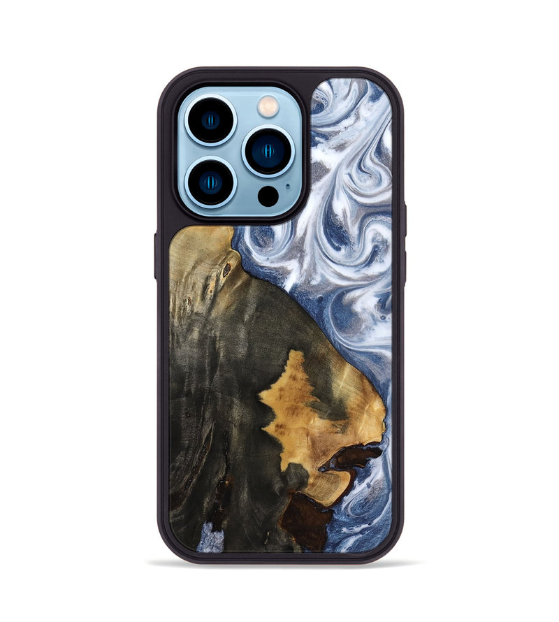 iPhone 14 Pro Wood Phone Case - Abraham (Blue, 818372)