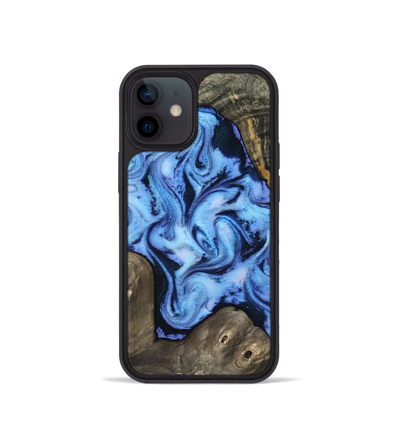 iPhone 12 mini Wood Phone Case - Arleth (Blue, 818373)