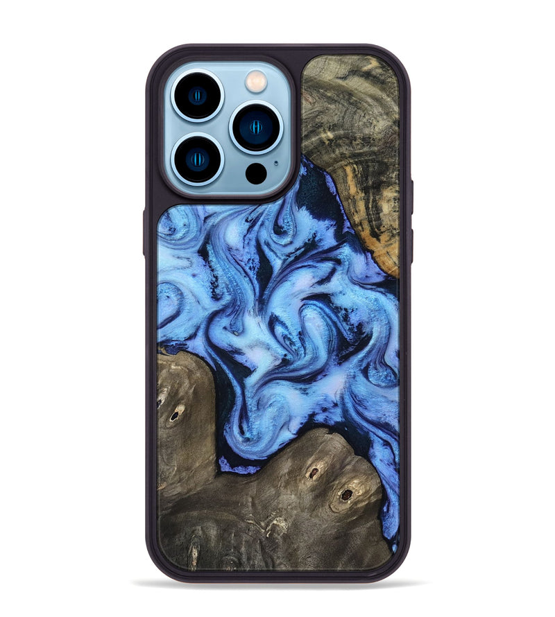 iPhone 14 Pro Max Wood Phone Case - Arleth (Blue, 818373)