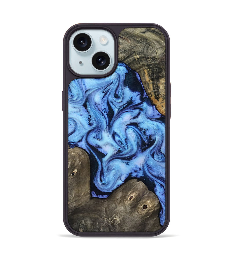 iPhone 15 Wood Phone Case - Arleth (Blue, 818373)