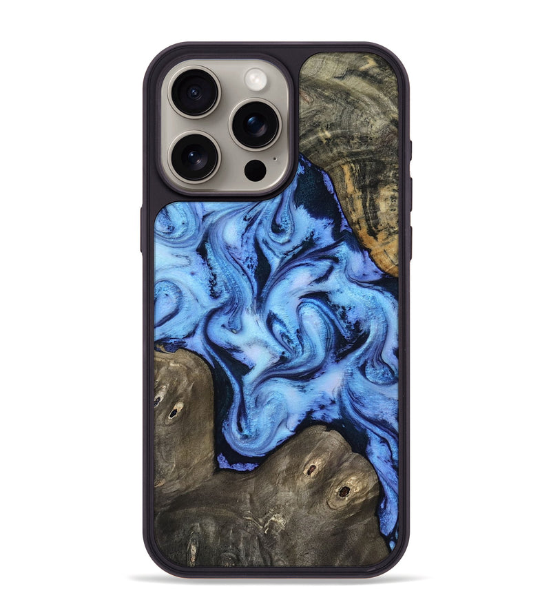 iPhone 15 Pro Max Wood Phone Case - Arleth (Blue, 818373)