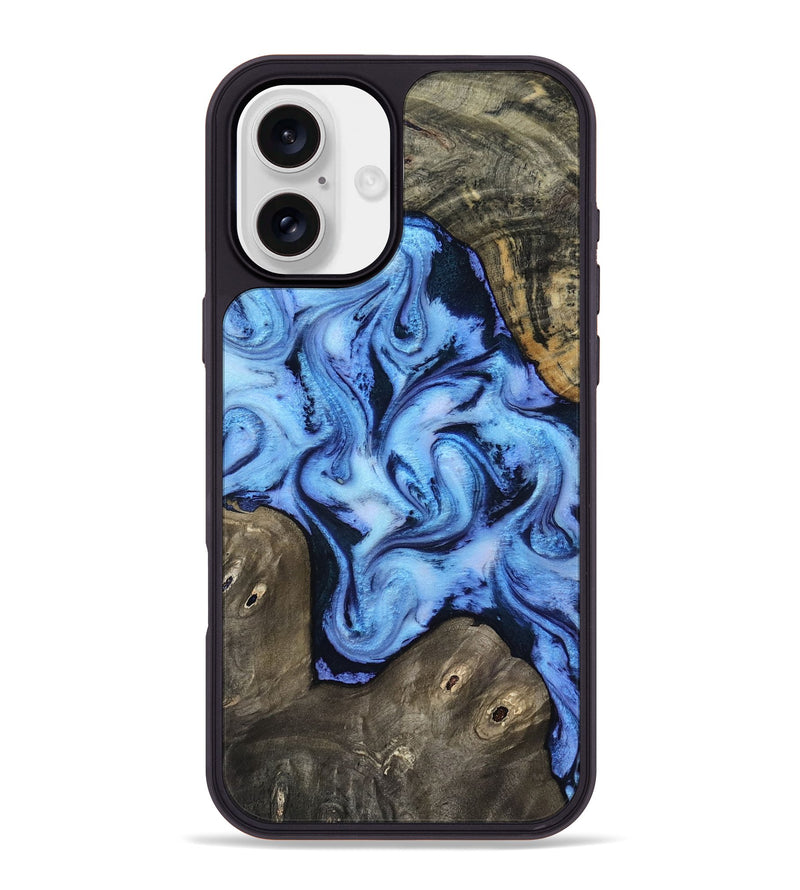 iPhone 16 Plus Wood Phone Case - Arleth (Blue, 818373)