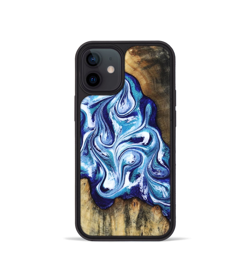 iPhone 12 mini Wood Phone Case - Ignacio (Blue, 818374)
