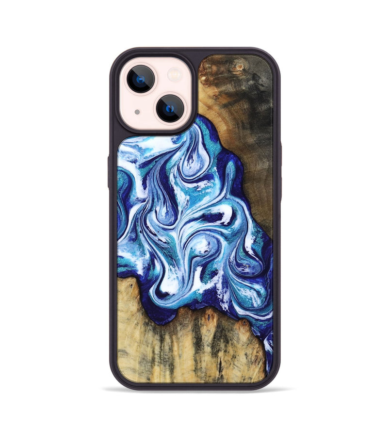 iPhone 14 Wood Phone Case - Ignacio (Blue, 818374)