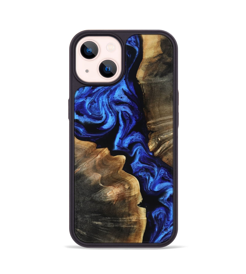 iPhone 14 Wood Phone Case - Eduardo (Blue, 818375)