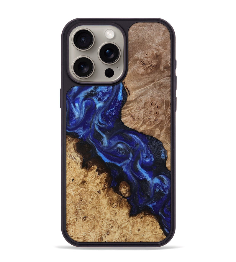 iPhone 15 Pro Max Wood Phone Case - Betsy (Blue, 818376)