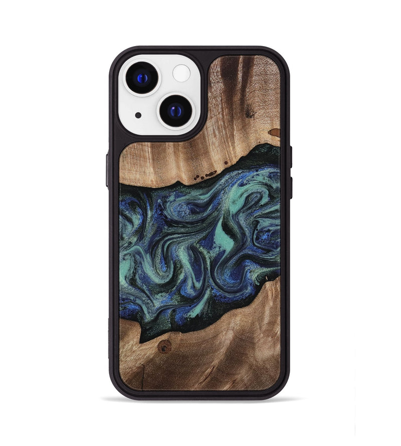 iPhone 13 Wood Phone Case - Zakary (Green, 818378)